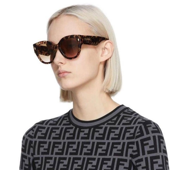 Fendi New Authentic Logo Cat-eye Sunglasses